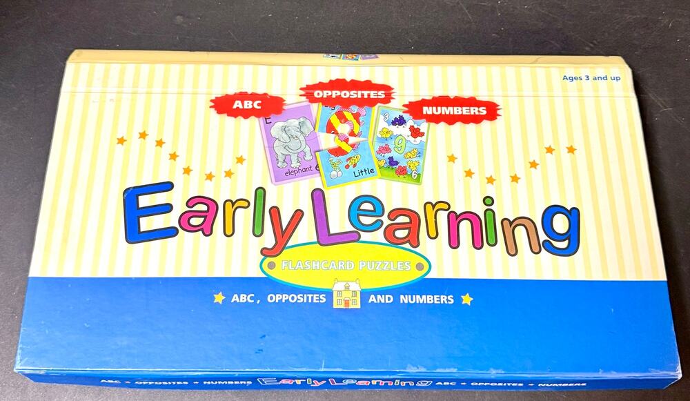 Early Learning Flashcard Puzzles Set ABC’s opposites & number puzzles spice box